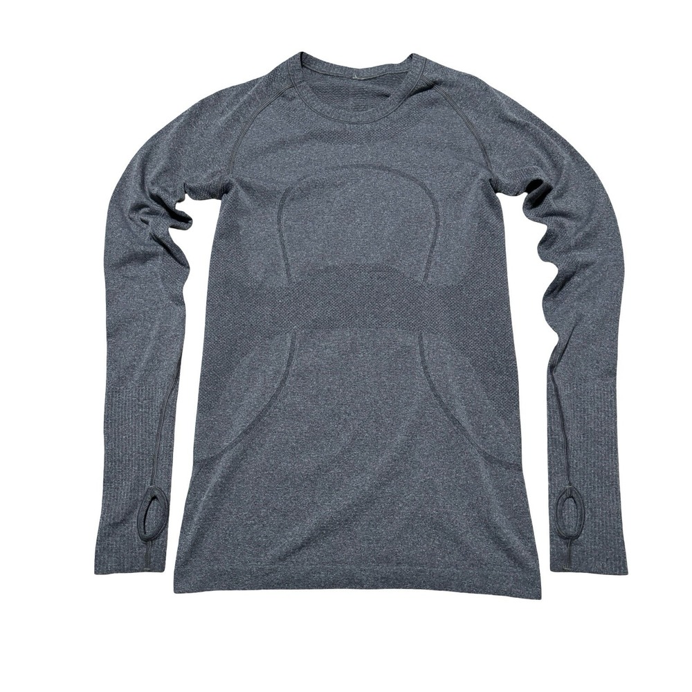 Lululemon Athletica Swiftly Tech Women's Gray Long Sleeve Top Shirt Sz 4 - 15x26